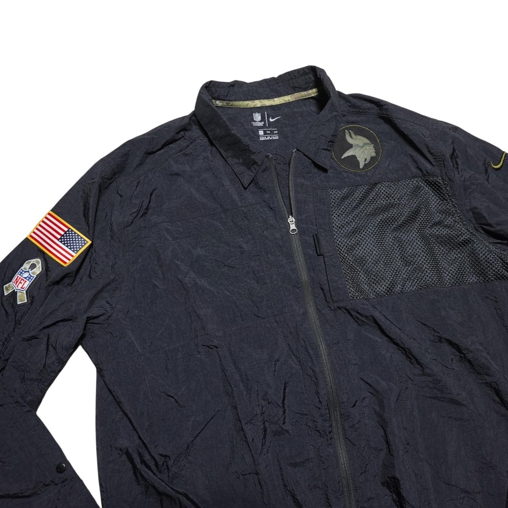 Minnesota Vikings Jacket Mens 2XL Black NFL Football Nike Salute To Service